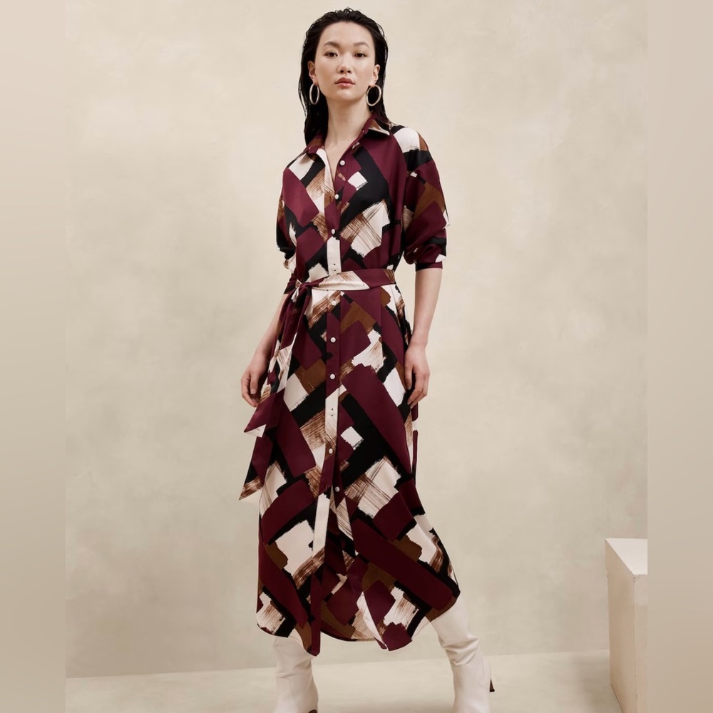 EUC TIE-WAIST MAXI SHIRTDRESS by Banana Republic Factory size XS
